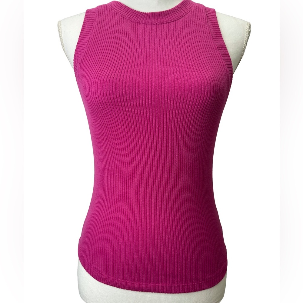 American Eagle Outfitters Fuchsia Soft Ribbed Muscle Tank Top Size M
